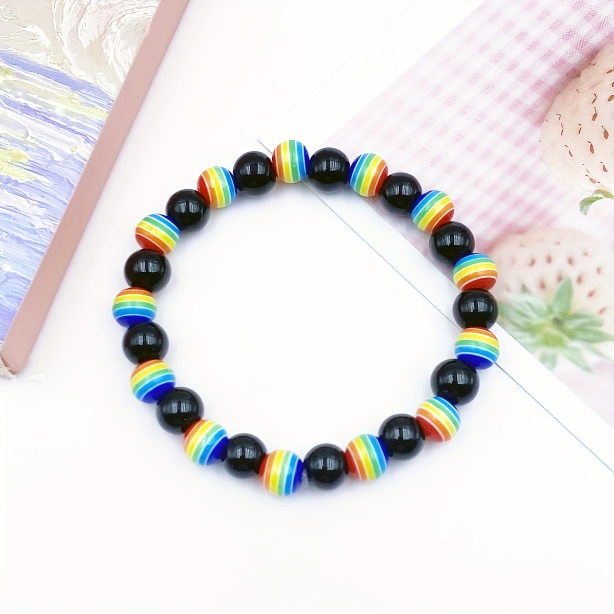 Rainbow Beads Fashionable Bracelets Pride Month Couple Bracelets